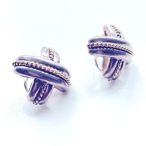 Tiffany & Co 18k gold and silver earrings